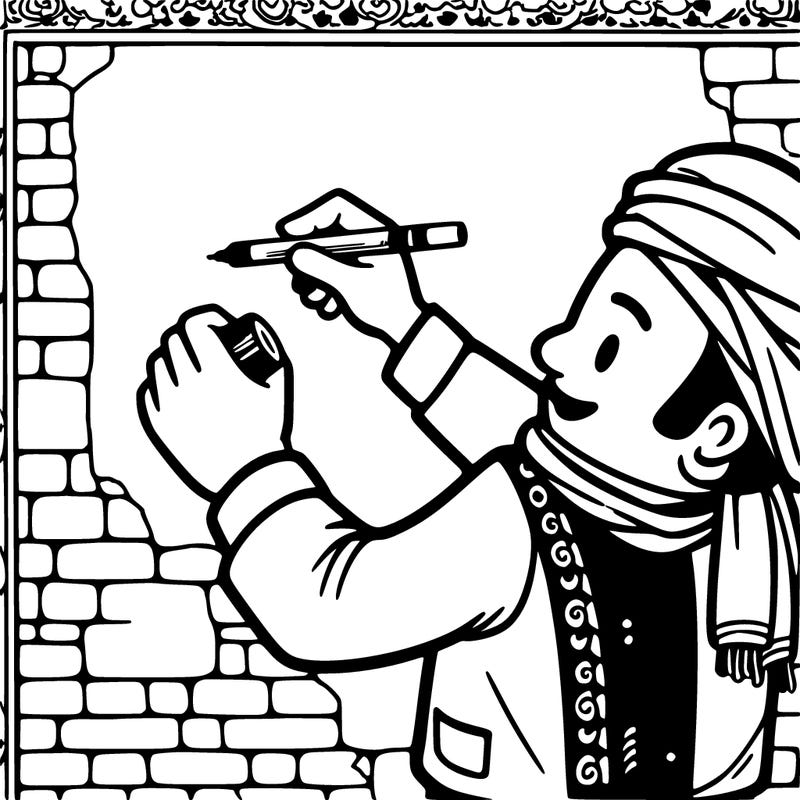 a empty wall that someone is drawing on but it was empty