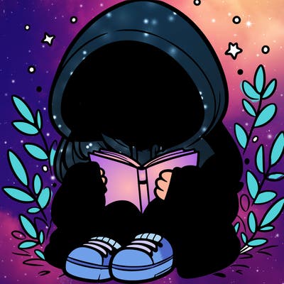 girl in oversized hoodie reading a book