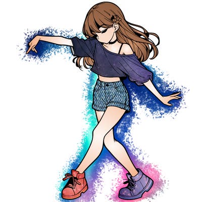 realistic girl danceing