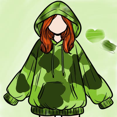 girl in oversized hoodie