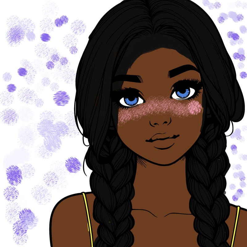 realistic girl with braids