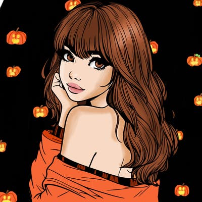 realistic girl with bangs looking over her shoulder