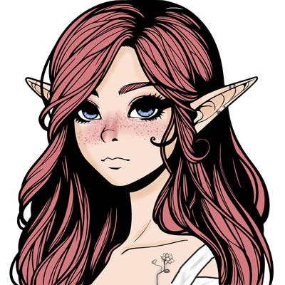 elf girl realistic dark fantasy