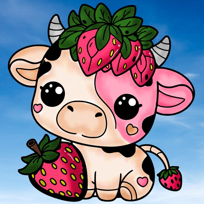 cute strawberry cow