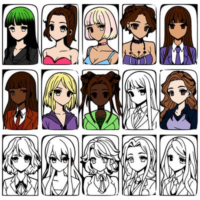 girls that look diffrent anime