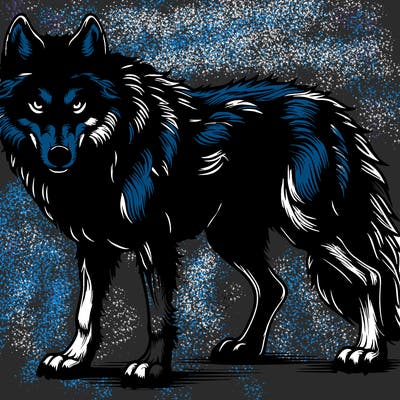 realistic wolf, scary,