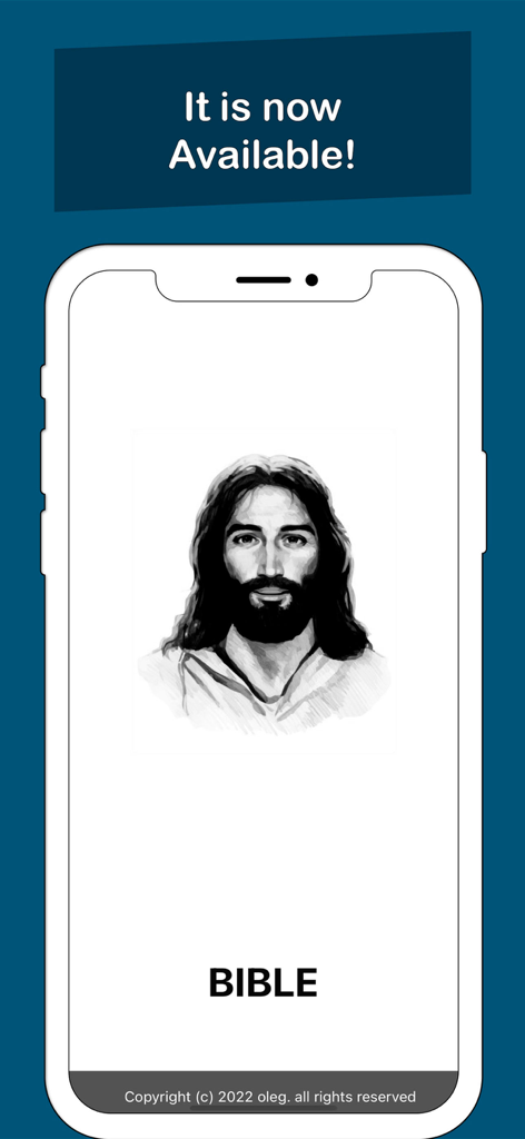 Splash screen of the NLT Bible app featuring a black and white illustration of Jesus Christ