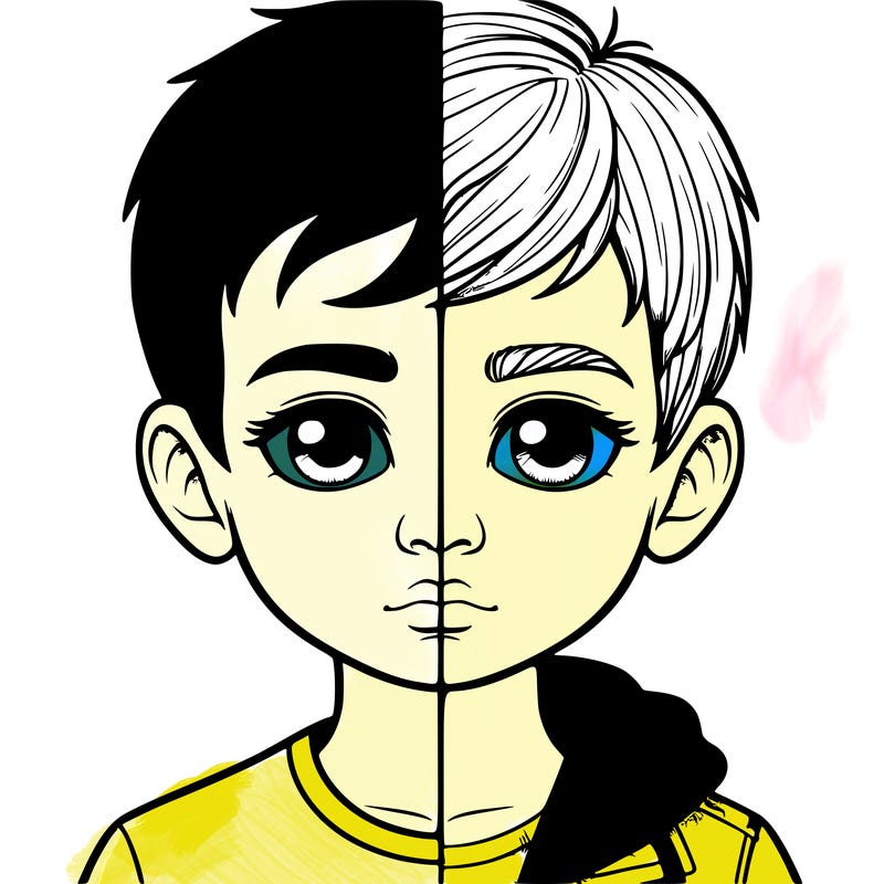 realistic split boy