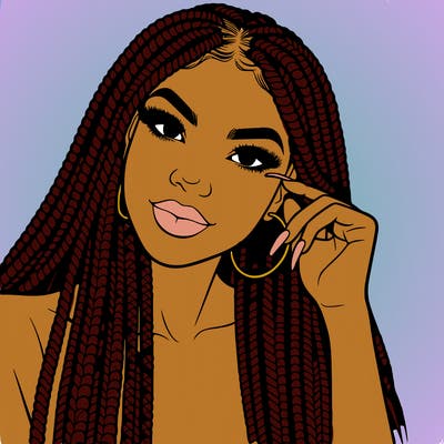 beautiful woman with box braids