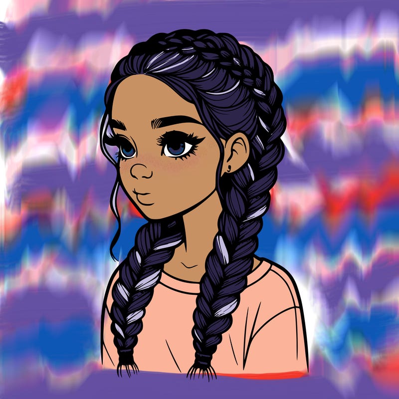 realistic girl with braids