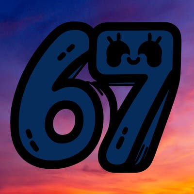 the numbers 67