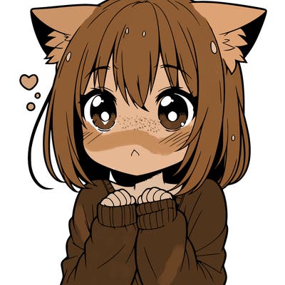 shy anime catgirl