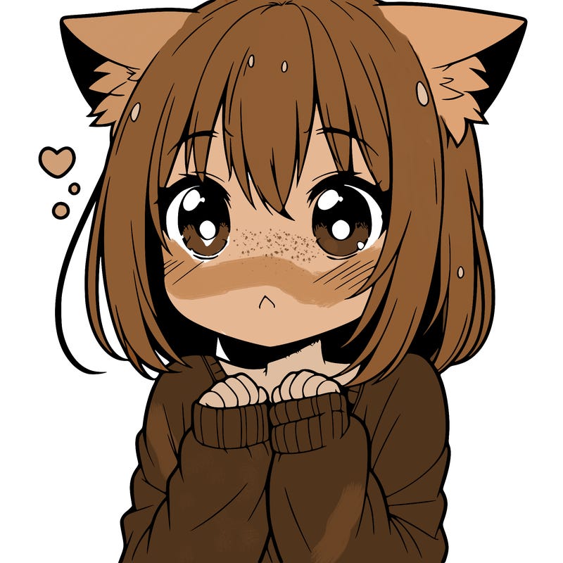 shy anime catgirl