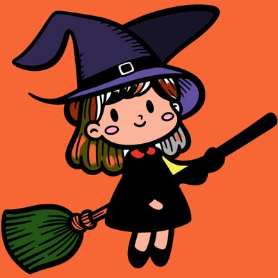 witch with a broom