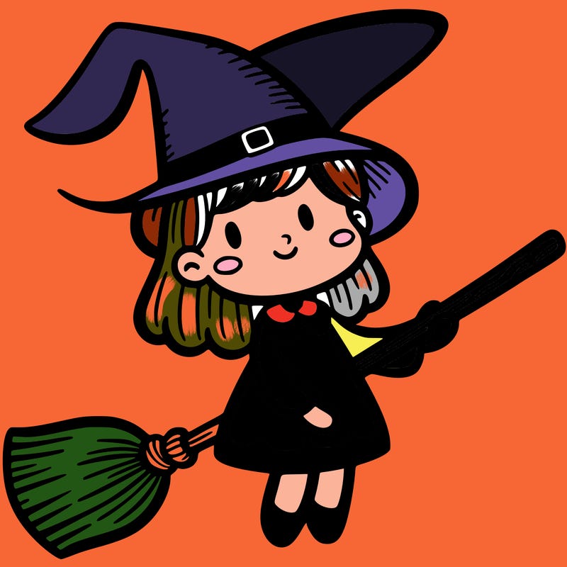 witch with a broom