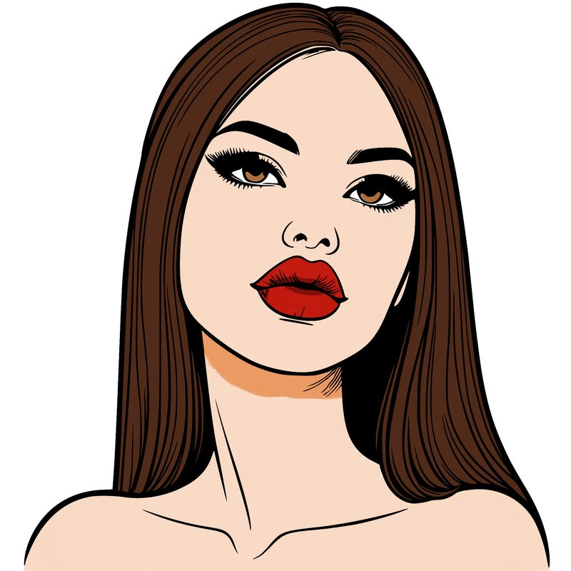 realistic woman with full lips