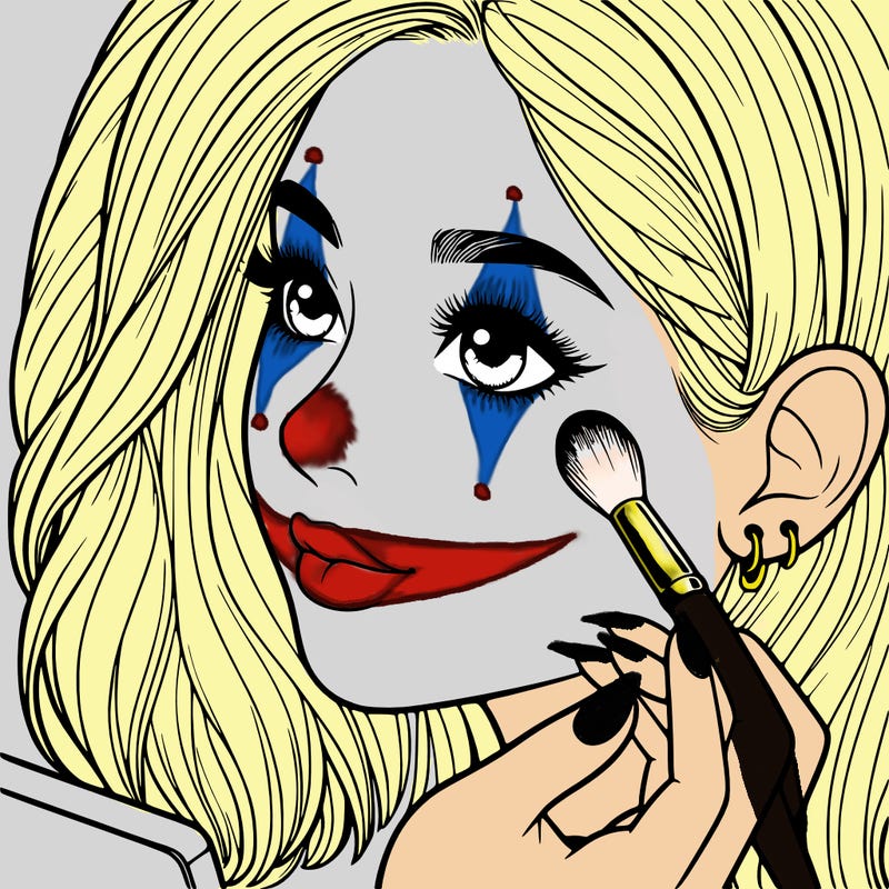 a realistic girl doing her makeup