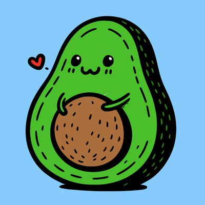 an avocado hugging an avocado