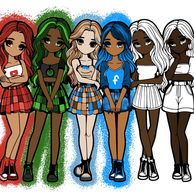 a group of girls realistic