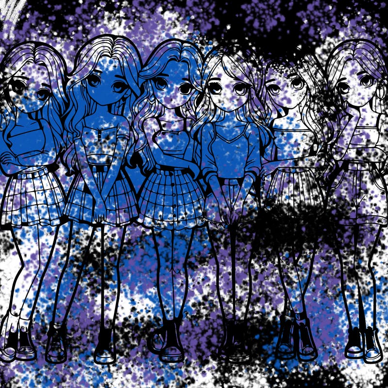 a group of girls realistic