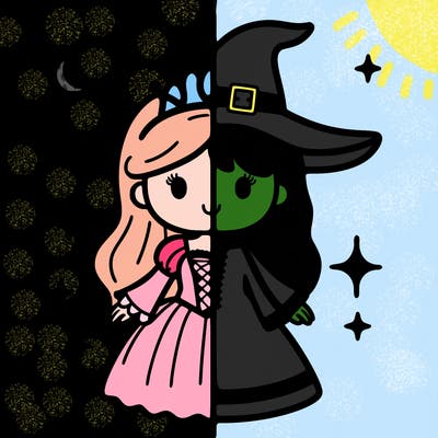split princess and witch
