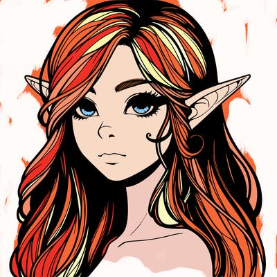 elf girl realistic dark fantasy