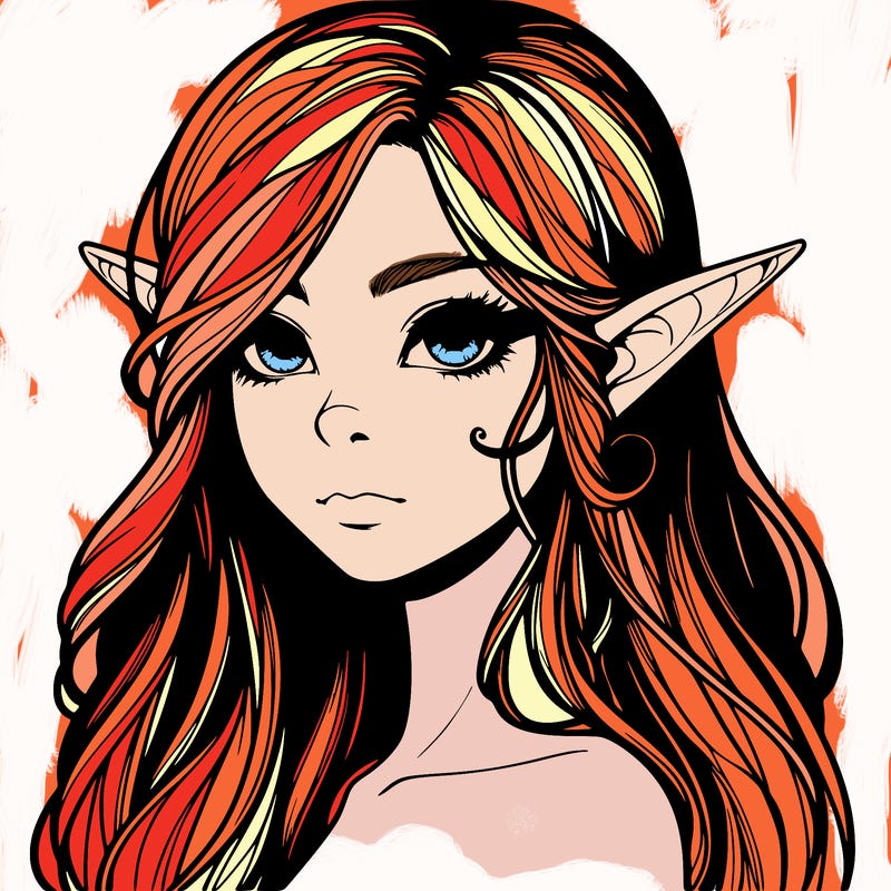 elf girl realistic dark fantasy