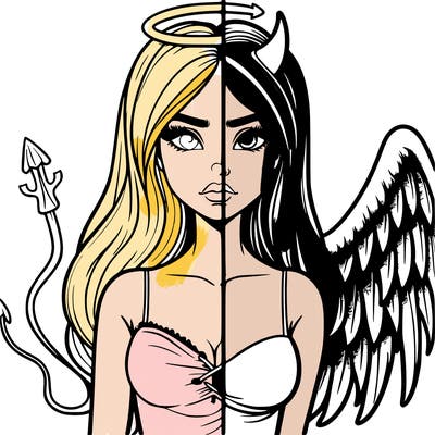 devil vs angel realistic girl