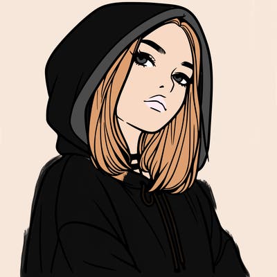 a realistic girl in a hoodie