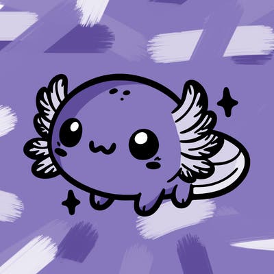 cute easy baby axolotl