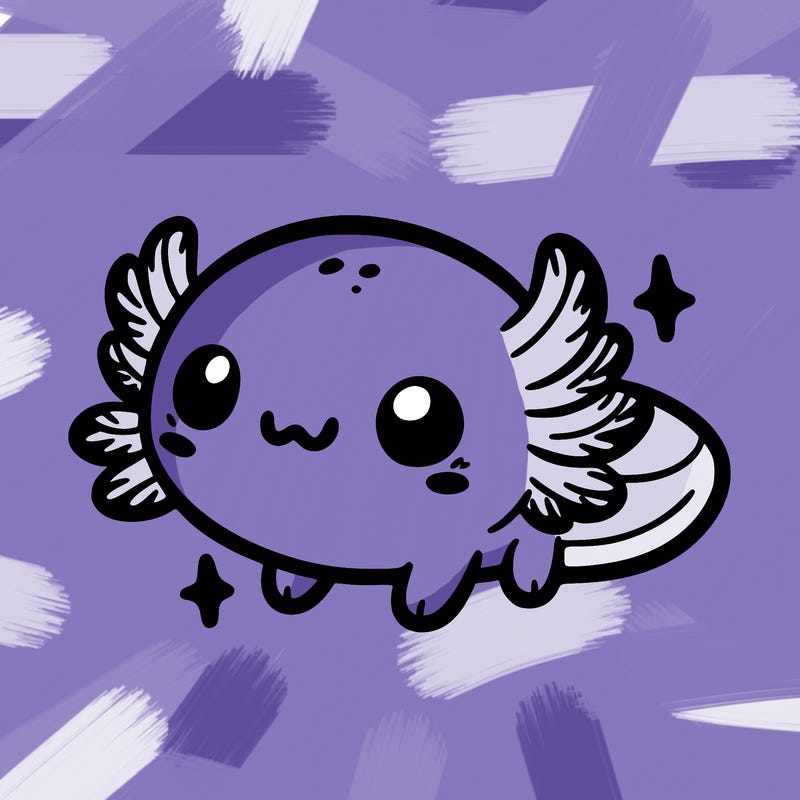 cute easy baby axolotl