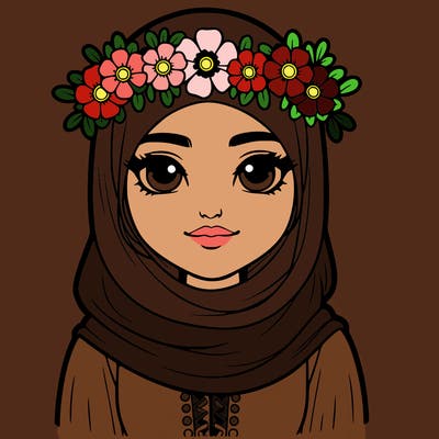 realistic girl with flower crown