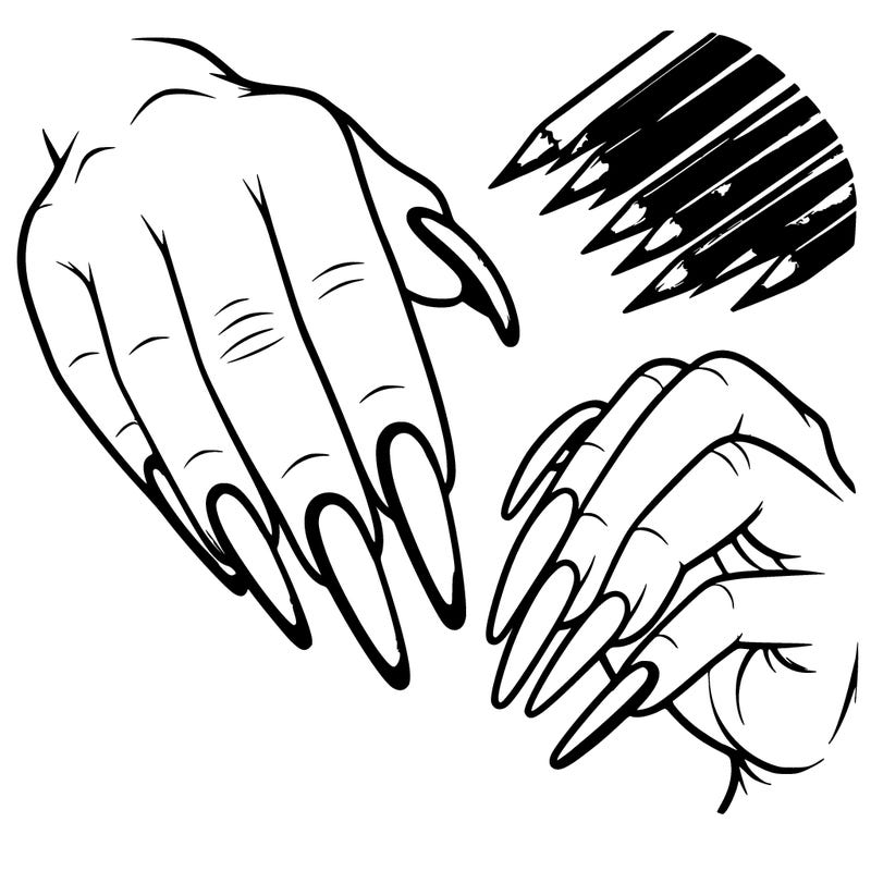 long realistic nails with no pattern