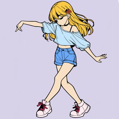 realistic girl danceing