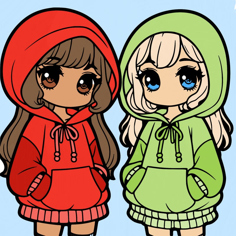 girls with a cute over sized hoodie