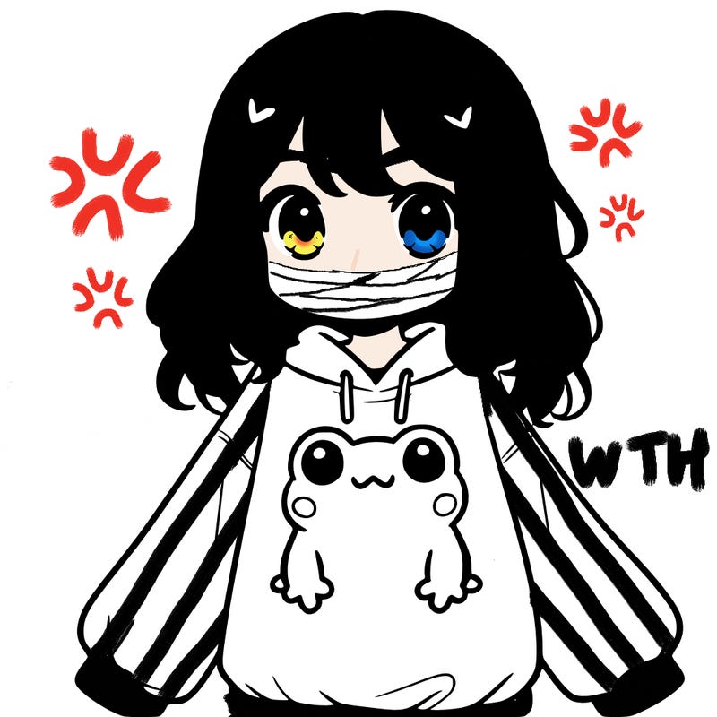 girl wearing frogging sweatshirt