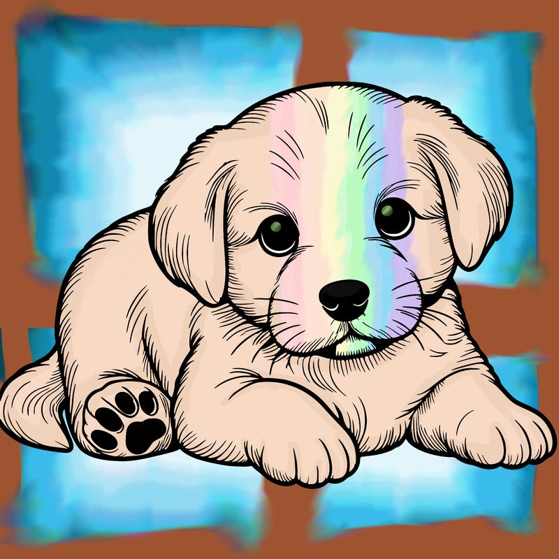 a cute realistic puppy