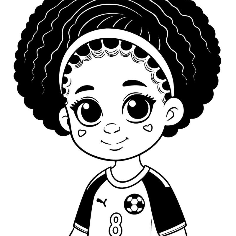a young black girl wearing a senegalese soccer jersey