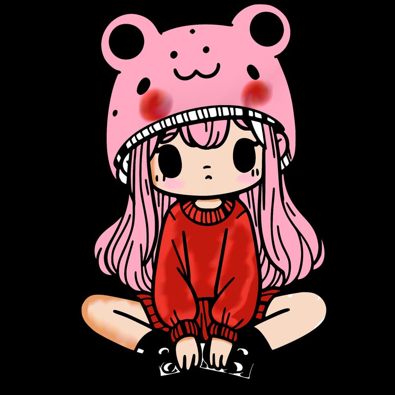 a girl wearing a frog hat and some frog socks