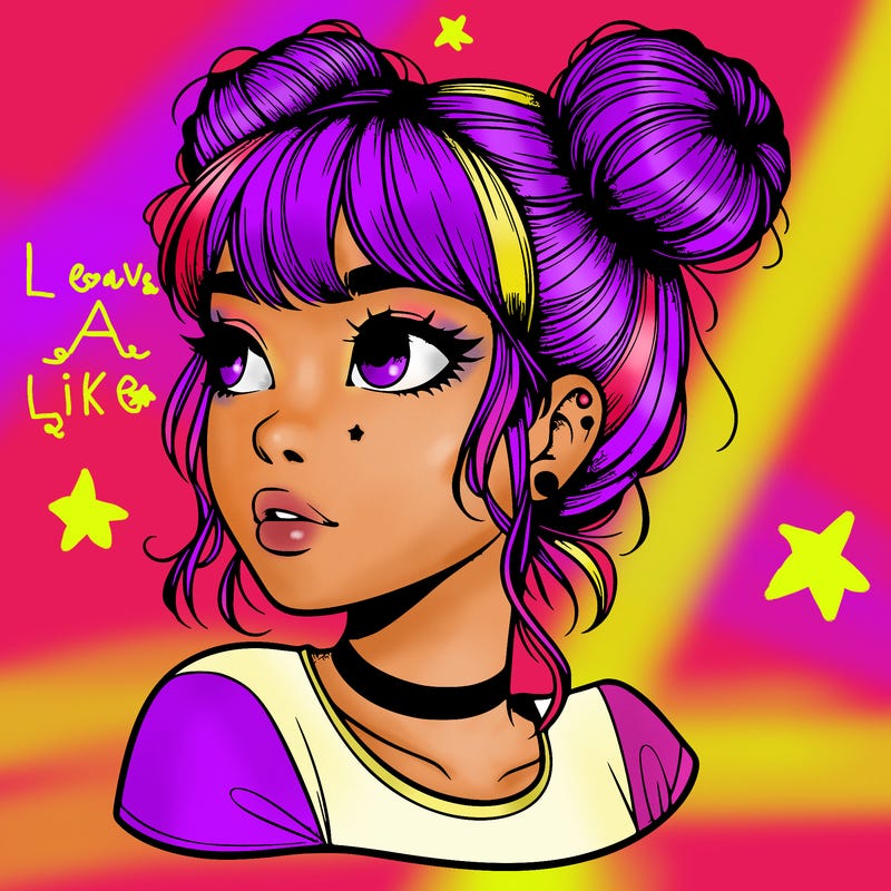 realistic girl with spacebuns