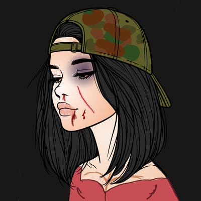 realistic  girl with a backwards hat