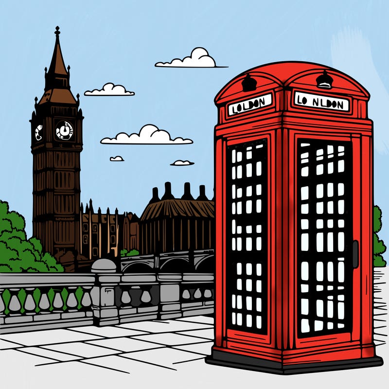 the view on the big ben in london from phone booth