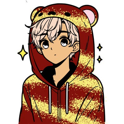 a 17 year old boy in a cute animal hoodie
