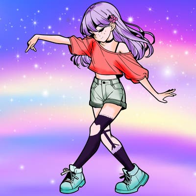 realistic girl danceing