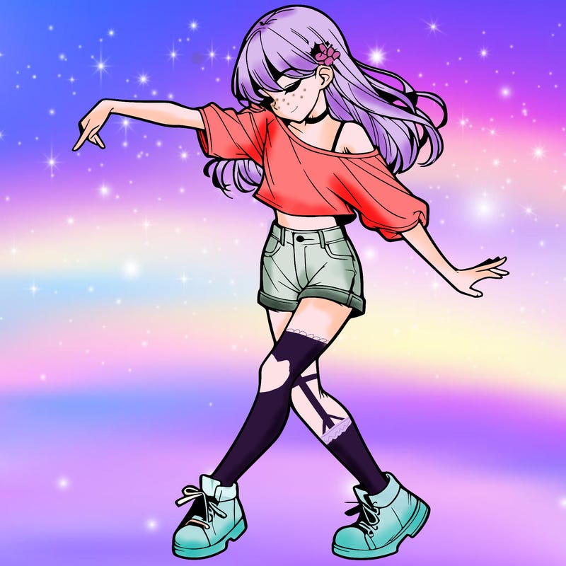 realistic girl danceing