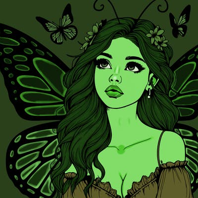 butterfly fairy realistic girl