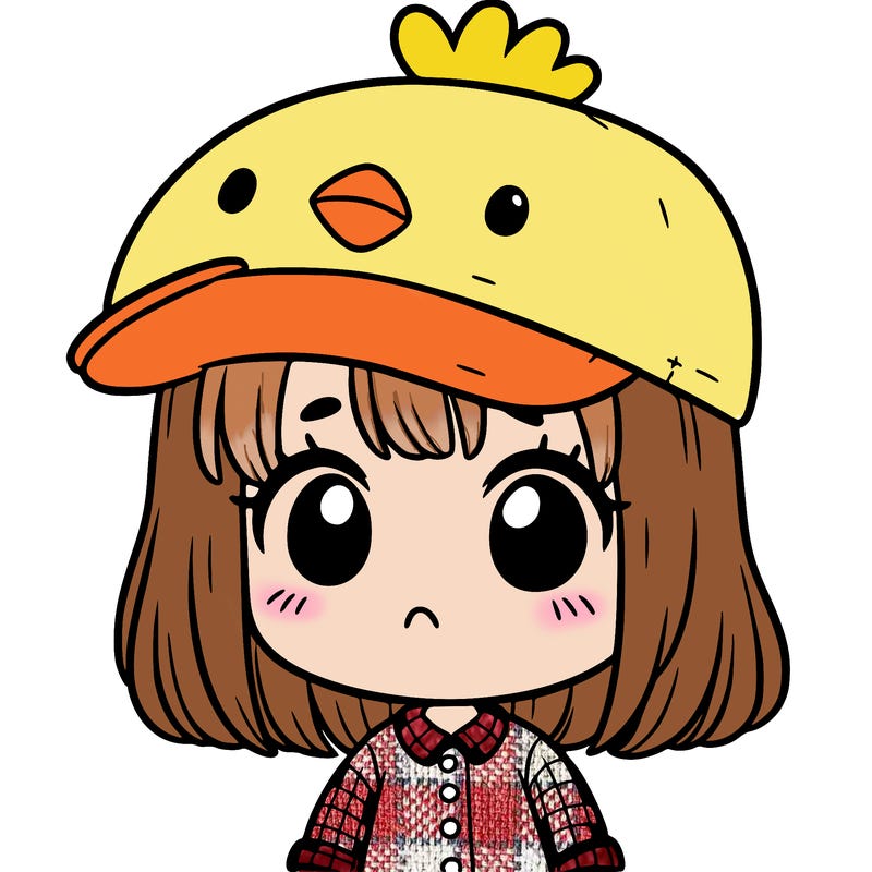 cute girl with chicken hat