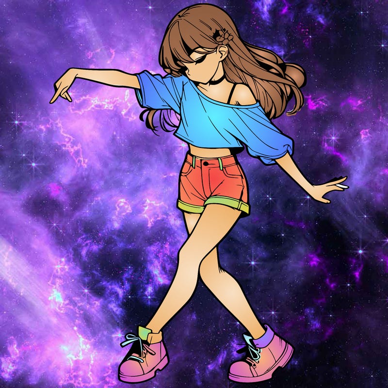 realistic girl danceing