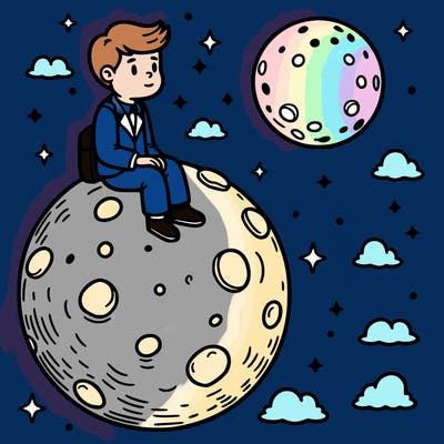 man on the moon looking down on earth