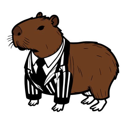 capybara with suit on